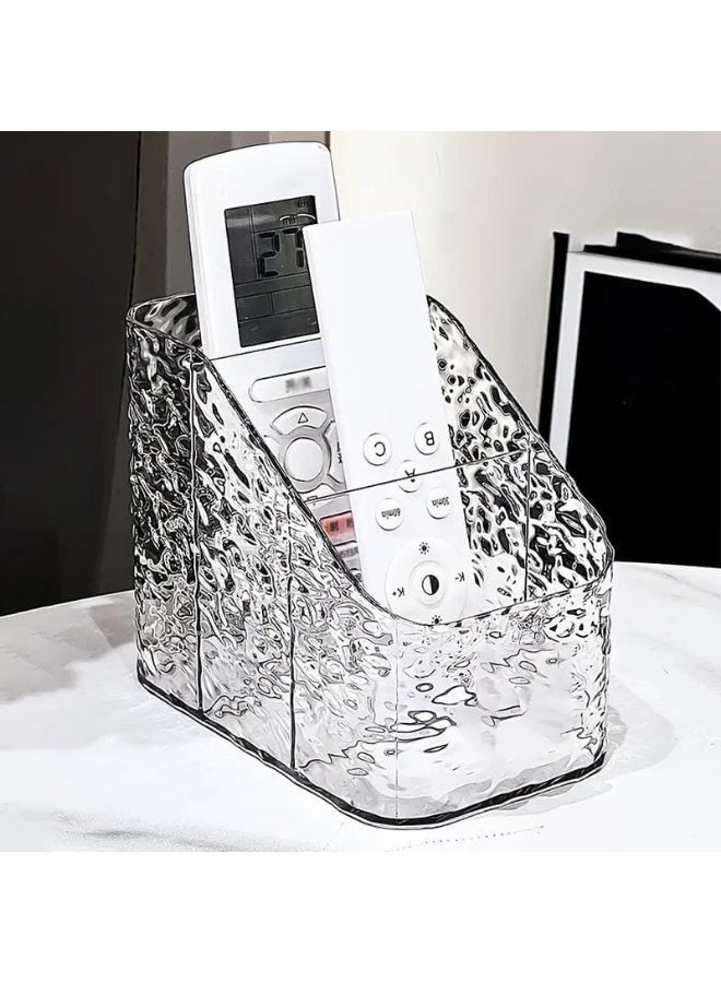 Luxury acrylic makeup organizer with a crystal design – a touch of elegance and organization for your vanity. 3 compartments and can also be used as a remote control organizer. - Image 1